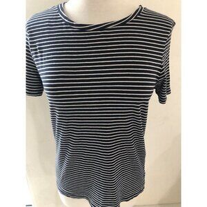 Old Navy Women's Small Blue and White Stripe Relaxed short Sleeve Shirt Top